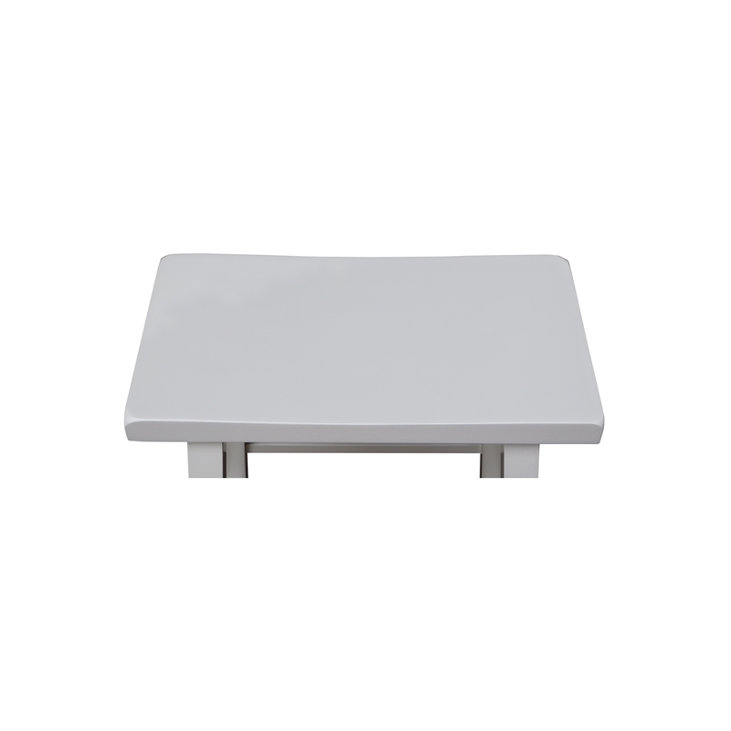 Saddle Seat Counter Height Wood Stool in White with 24 in Seat