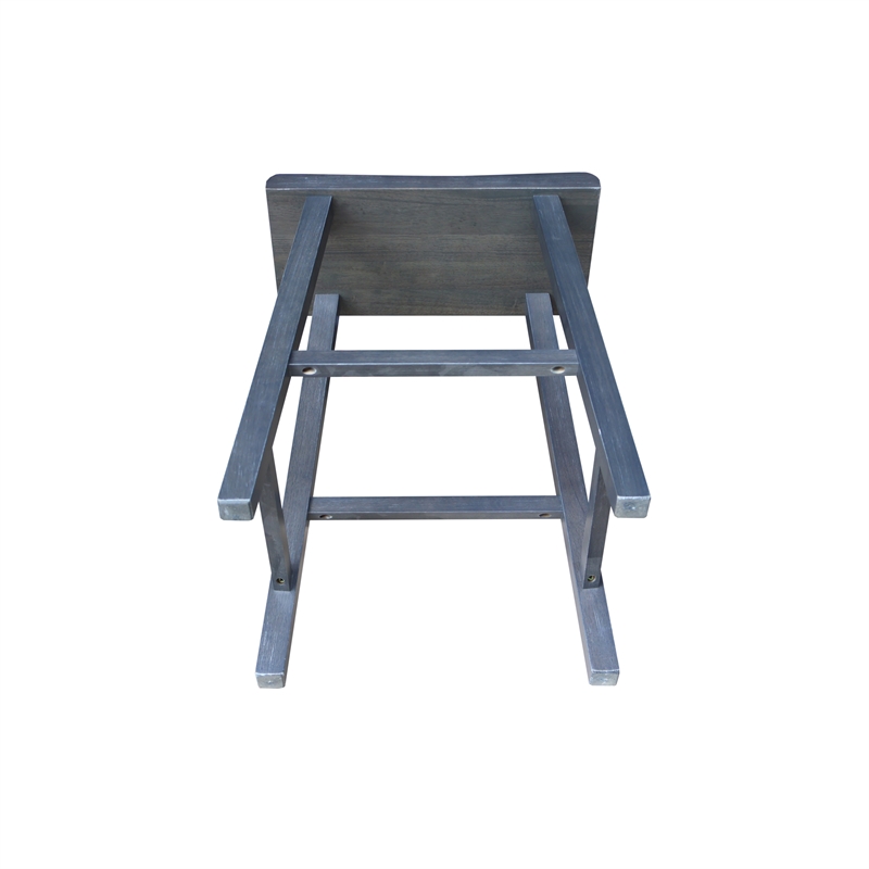 Saddle Seat Counter Height Wood Stool in Heather Gray with 24 in Seat