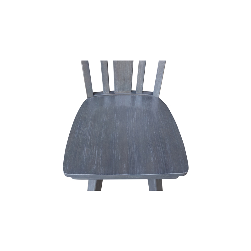 San Remo Counter Height Wood Stool with 24 in H Swivel Seat in Heather Gray