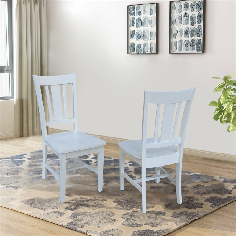 San Remo Solid Wood Splatback Chair - Beach White Hand Rubbed
