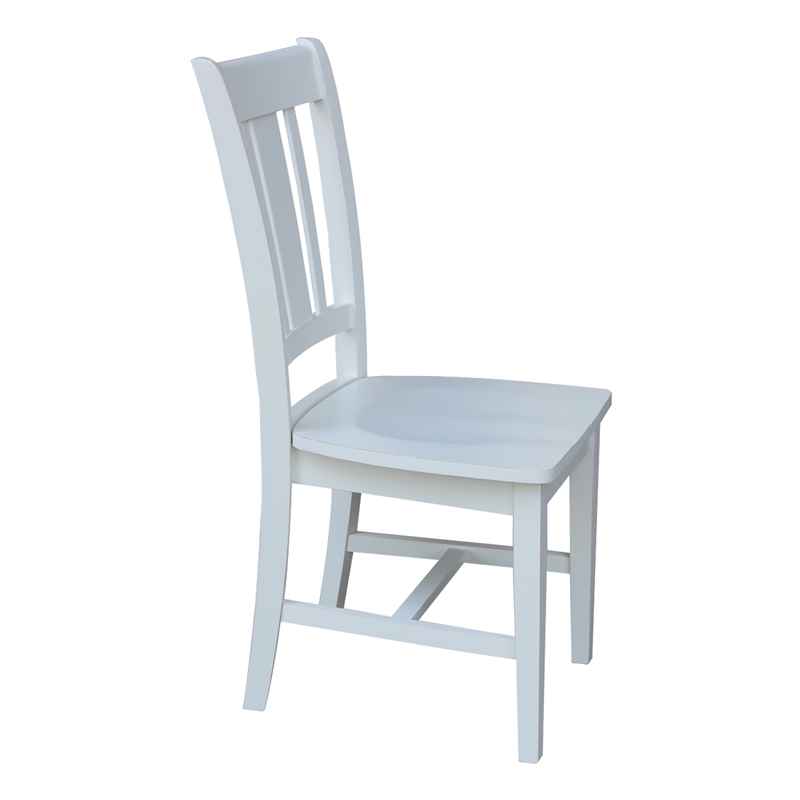 San Remo Solid Wood Splatback Chair - Beach White Hand Rubbed