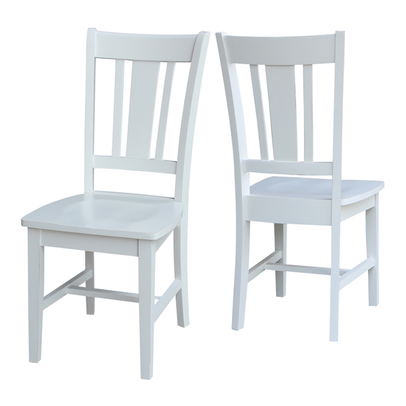 San Remo Solid Wood Splatback Chair - Beach White Hand Rubbed
