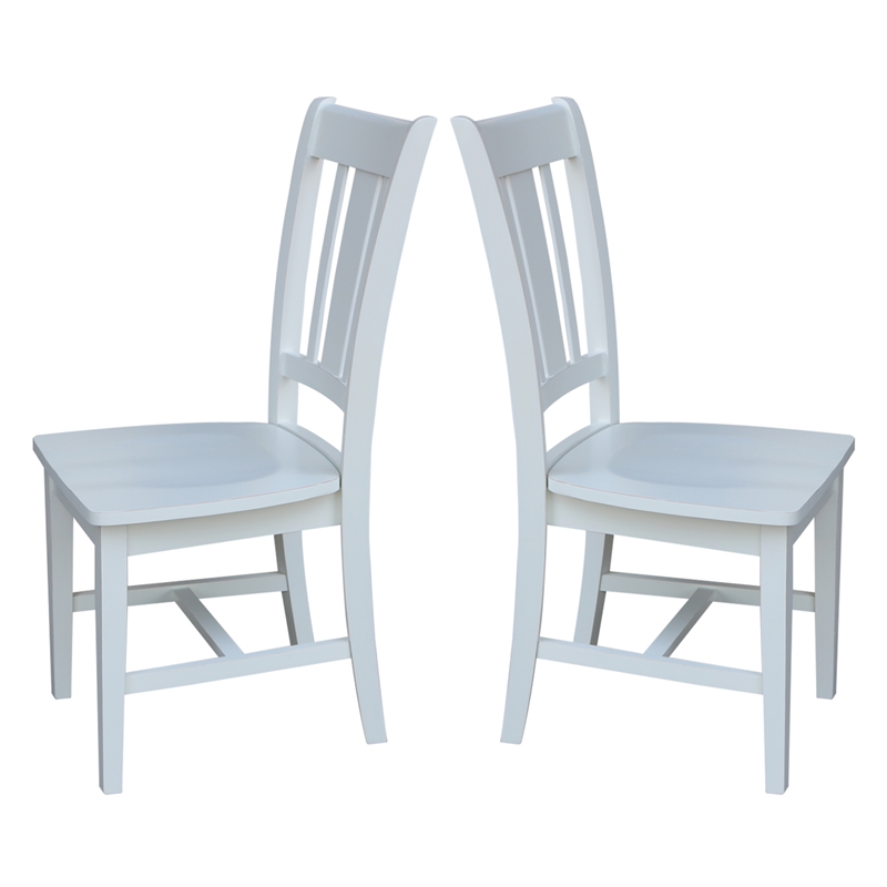 San Remo Solid Wood Splatback Chair - Beach White Hand Rubbed