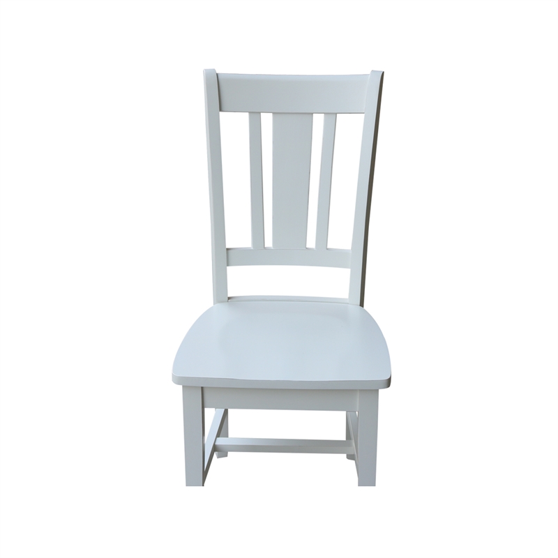 San Remo Solid Wood Splatback Chair - Beach White Hand Rubbed