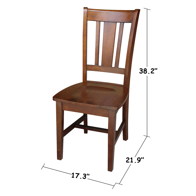 International Concepts San Remo Solid Wood Splatback Dining Chair in Espresso