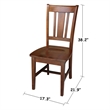 International Concepts San Remo Solid Wood Splatback Dining Chair in Espresso