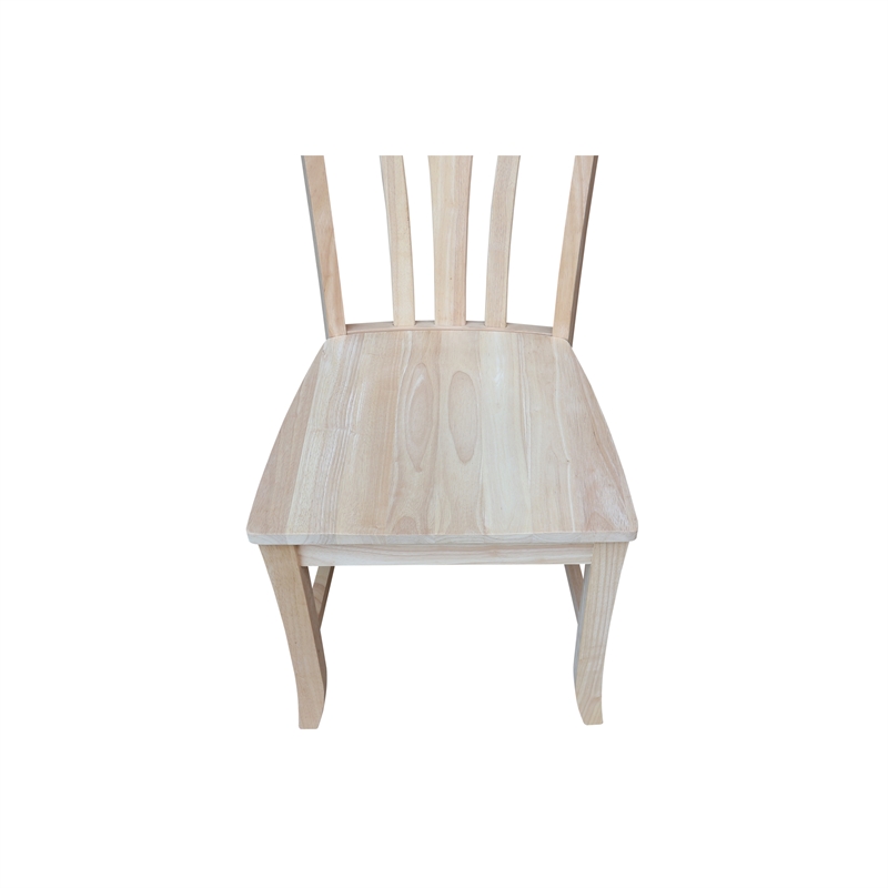 International Concepts Set of 2 Weston Solid Wood Chairs in Unfinished