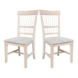 International Concepts Set of Two Solid Wood Clayton Chairs in Unfinished
