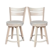 Sara Soild Wood Counter Height Stool with Swivel Seat in Unfinished