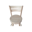 Sara Soild Wood Counter Height Stool with Swivel Seat in Unfinished