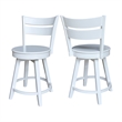 Sara Soild Wood Counter Height Stool with Swivel Seat in White