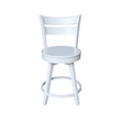 Sara Soild Wood Counter Height Stool with Swivel Seat in White