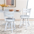 Sara Soild Wood Counter Height Stool with Swivel Seat in White