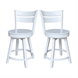 Sara Soild Wood Counter Height Stool with Swivel Seat in White