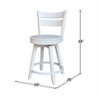 Sara Soild Wood Counter Height Stool with Swivel Seat in White