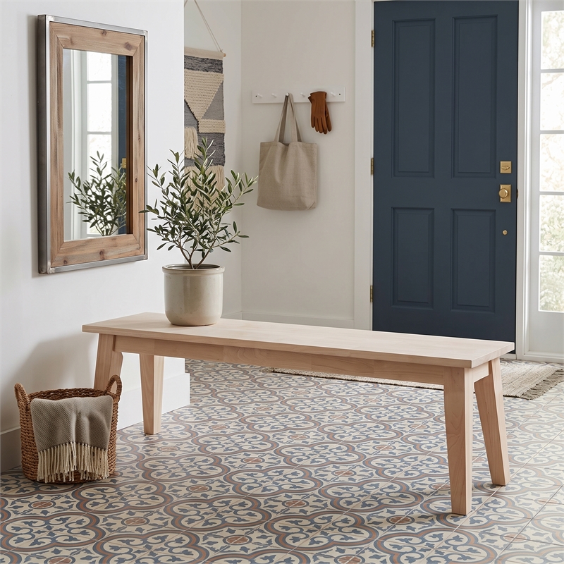 International Concepts Boulder Solid Wood Bench in Unfinished