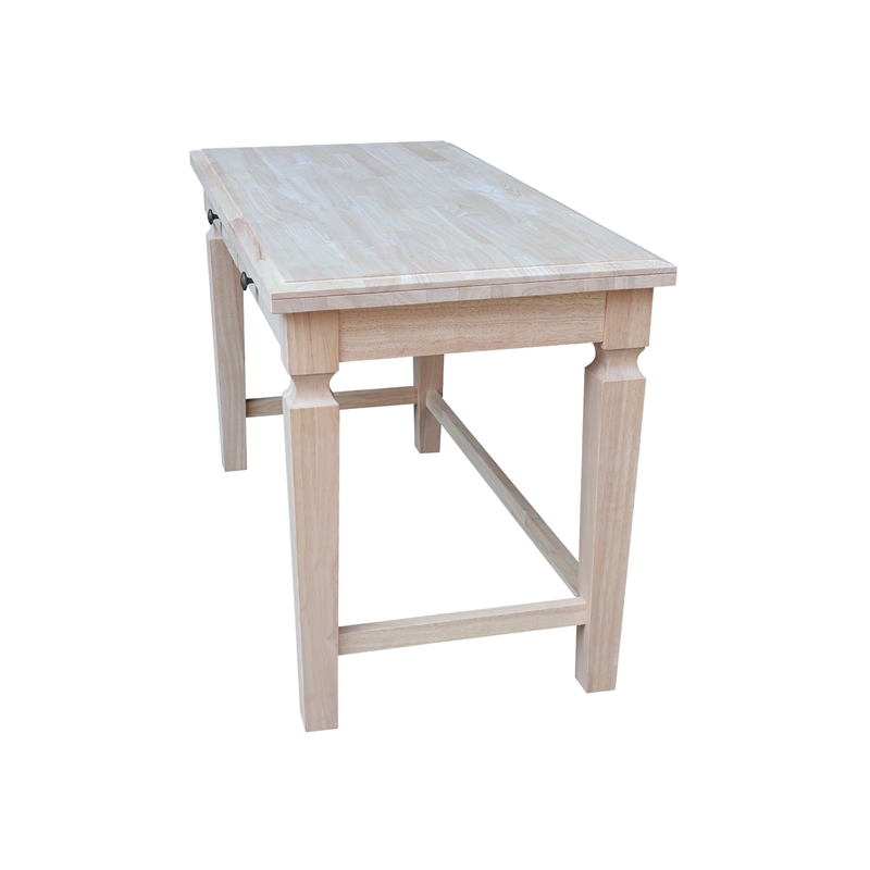 International Concepts Vista Solid Wood Desk with 2 Drawers in Unfinished
