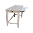 International Concepts Vista Solid Wood Desk with 2 Drawers in Unfinished