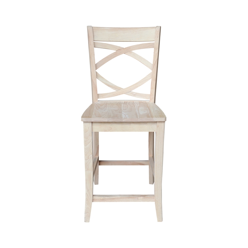 International Concepts Milano Solid Wood Counterheight Stool - 24
