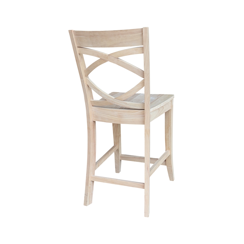 International Concepts Milano Solid Wood Counterheight Stool - 24