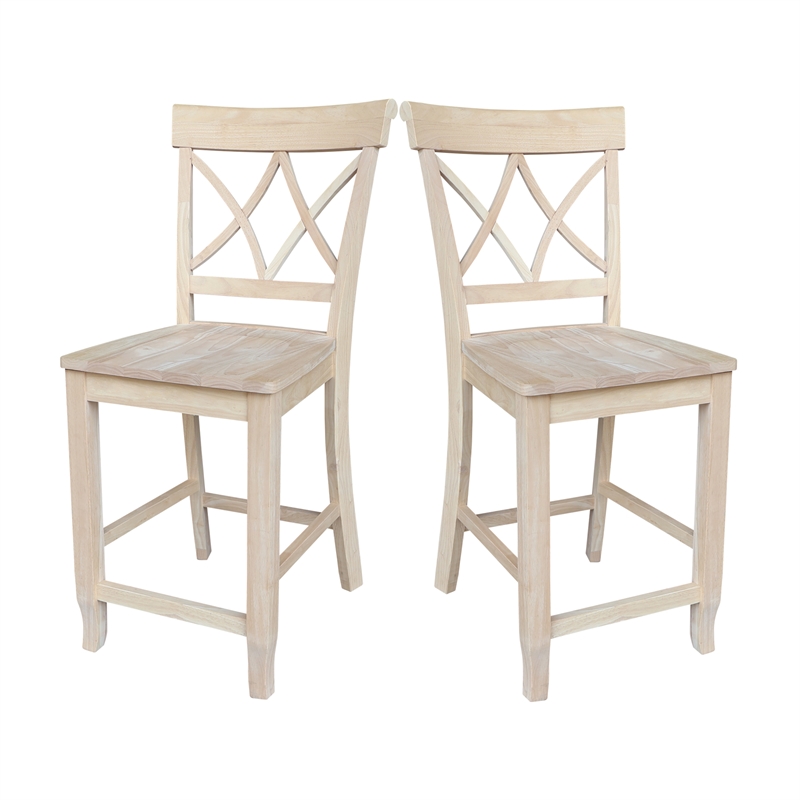 International Concepts Lacy Soild Wood Counterheight Stool - 24