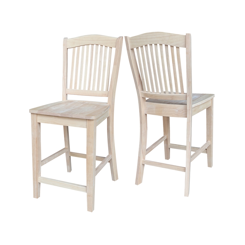 International Concepts Stafford Soild Wood Counterheight Stool - 24