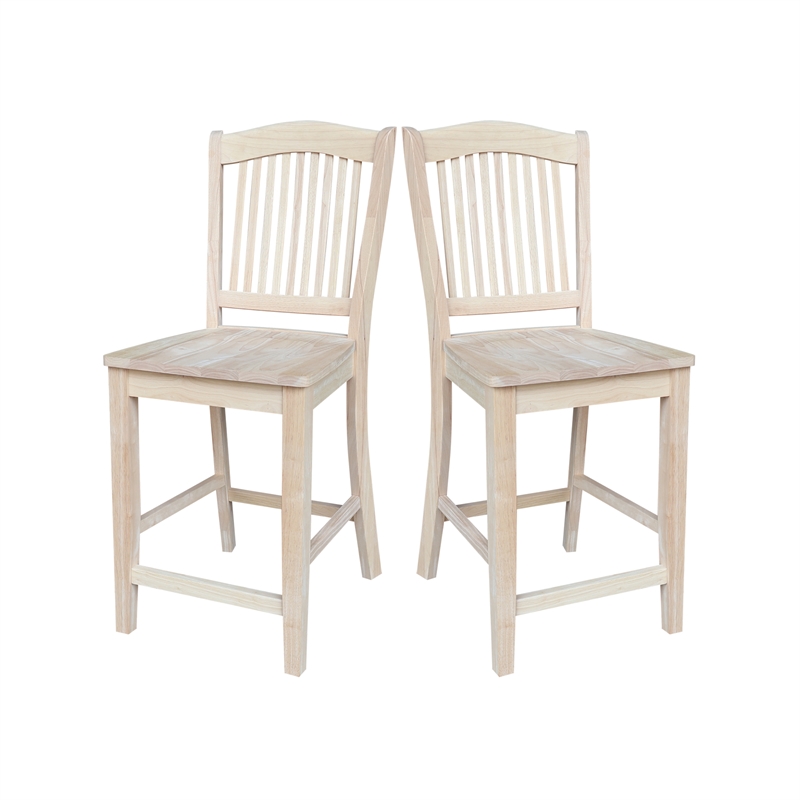 International Concepts Stafford Soild Wood Counterheight Stool - 24