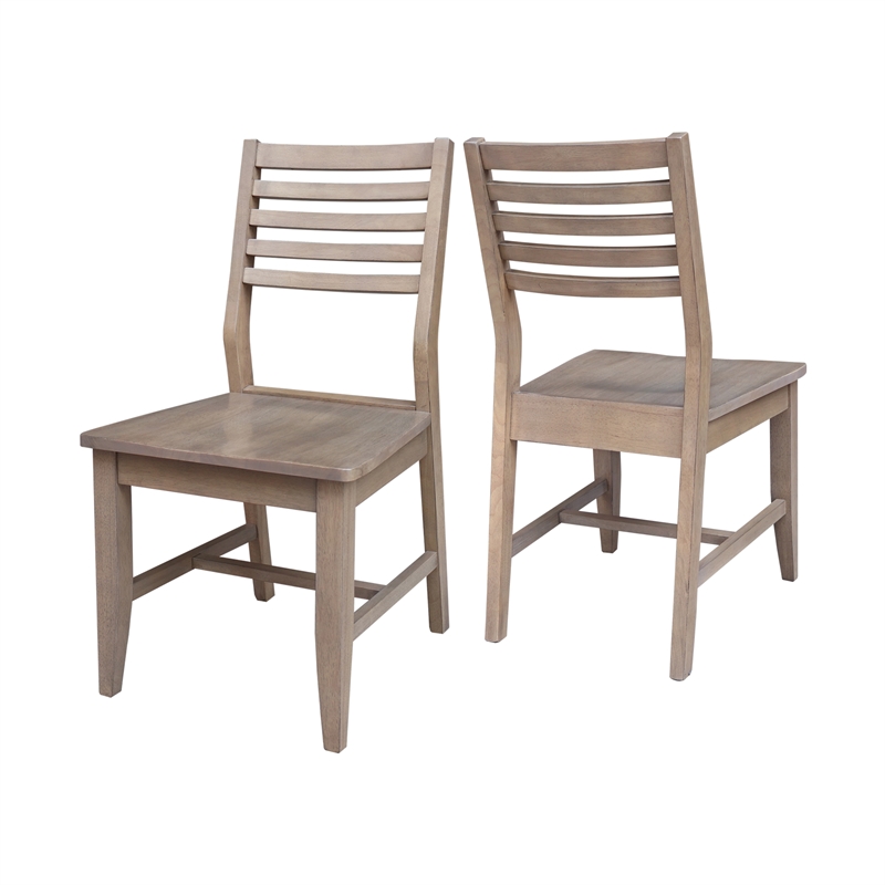 International Concepts Set of Two Solid Wood Soma Dining Chairs in Flax