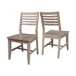 International Concepts Set of Two Solid Wood Soma Dining Chairs in Flax