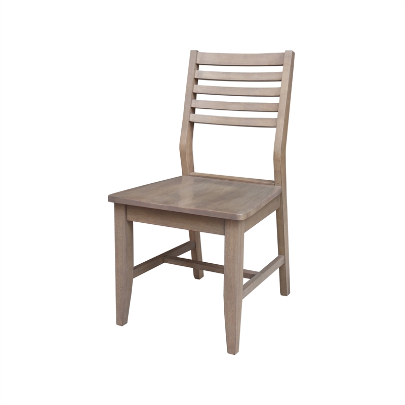 International Concepts Set of Two Solid Wood Soma Dining Chairs in Flax
