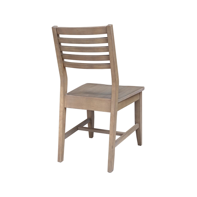 International Concepts Set of Two Solid Wood Soma Dining Chairs in Flax