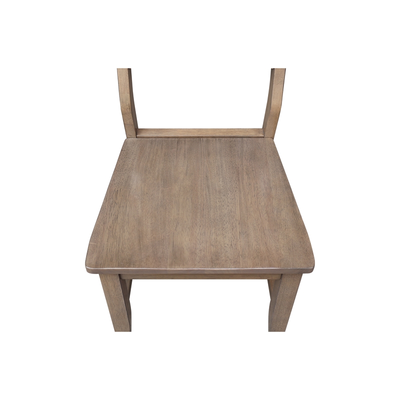 International Concepts Set of Two Solid Wood Soma Dining Chairs in Flax