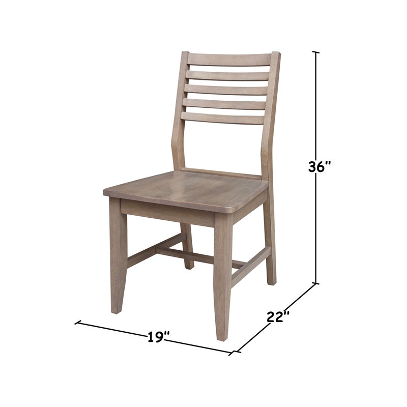 International Concepts Set of Two Solid Wood Soma Dining Chairs in Flax