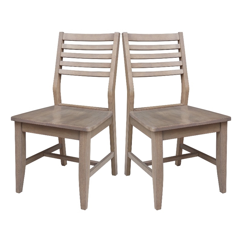 International Concepts Set of Two Solid Wood Soma Dining Chairs in Flax