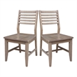 International Concepts Set of Two Solid Wood Soma Dining Chairs in Flax