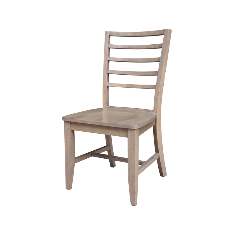 Set of Two Solid Wood Soma Ladder Back Dining Chairs in Flax