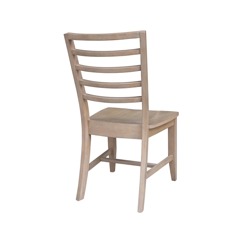 Set of Two Solid Wood Soma Ladder Back Dining Chairs in Flax