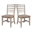 Set of Two Solid Wood Soma Ladder Back Dining Chairs in Flax