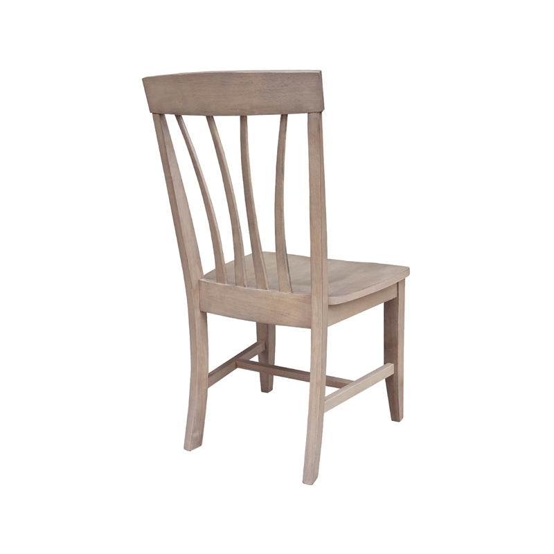 International Concepts Set of Two Solid Wood Soma Fan Back Dining Chairs in Flax