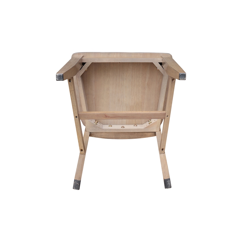 International Concepts Set of Two Solid Wood Soma Fan Back Dining Chairs in Flax