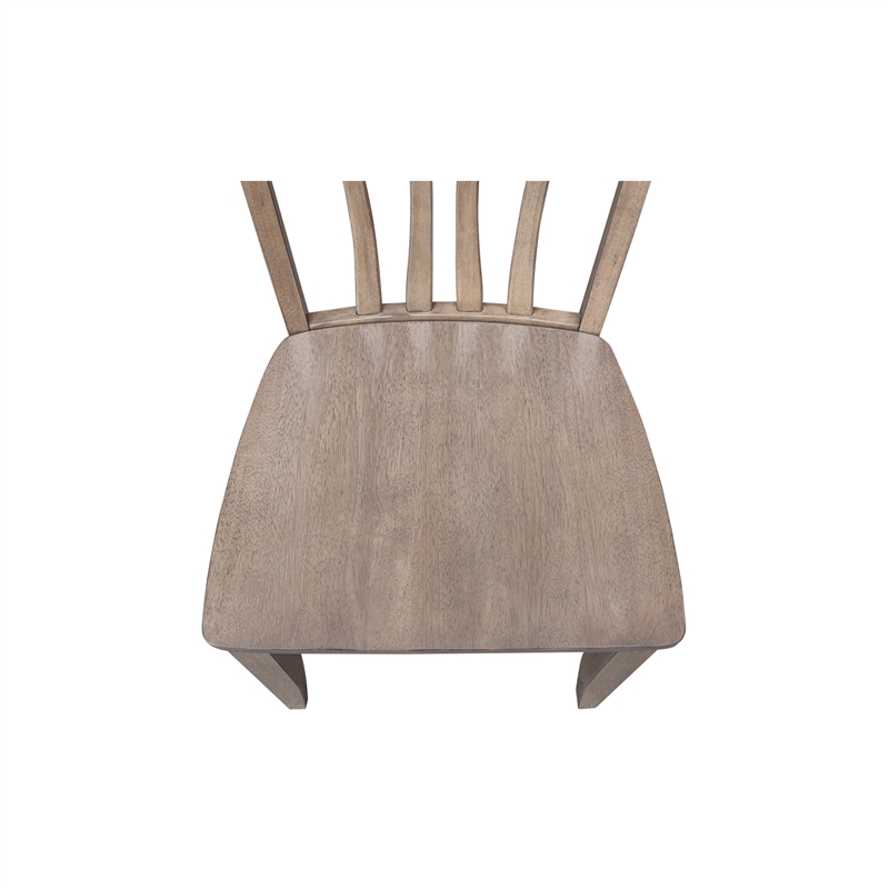 International Concepts Set of Two Solid Wood Soma Fan Back Dining Chairs in Flax