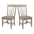 International Concepts Set of Two Solid Wood Soma Fan Back Dining Chairs in Flax