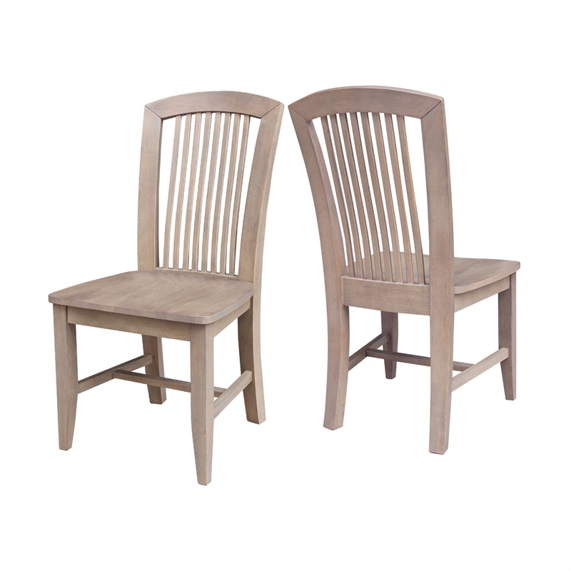 International Concepts Set of Two Solid Wood Soma Mission Dining Chairs in Flax