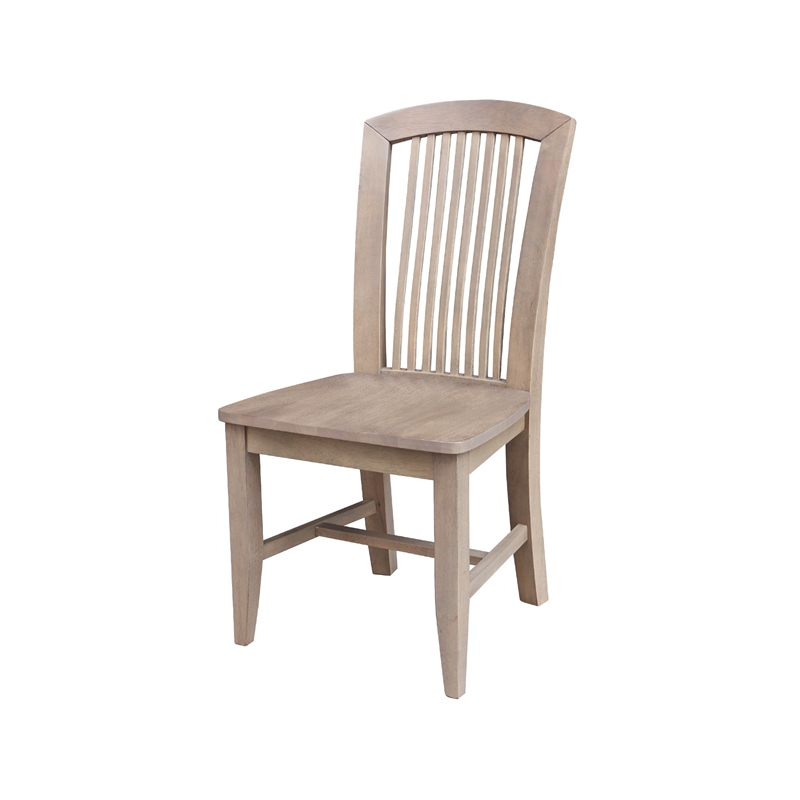 International Concepts Set of Two Solid Wood Soma Mission Dining Chairs in Flax