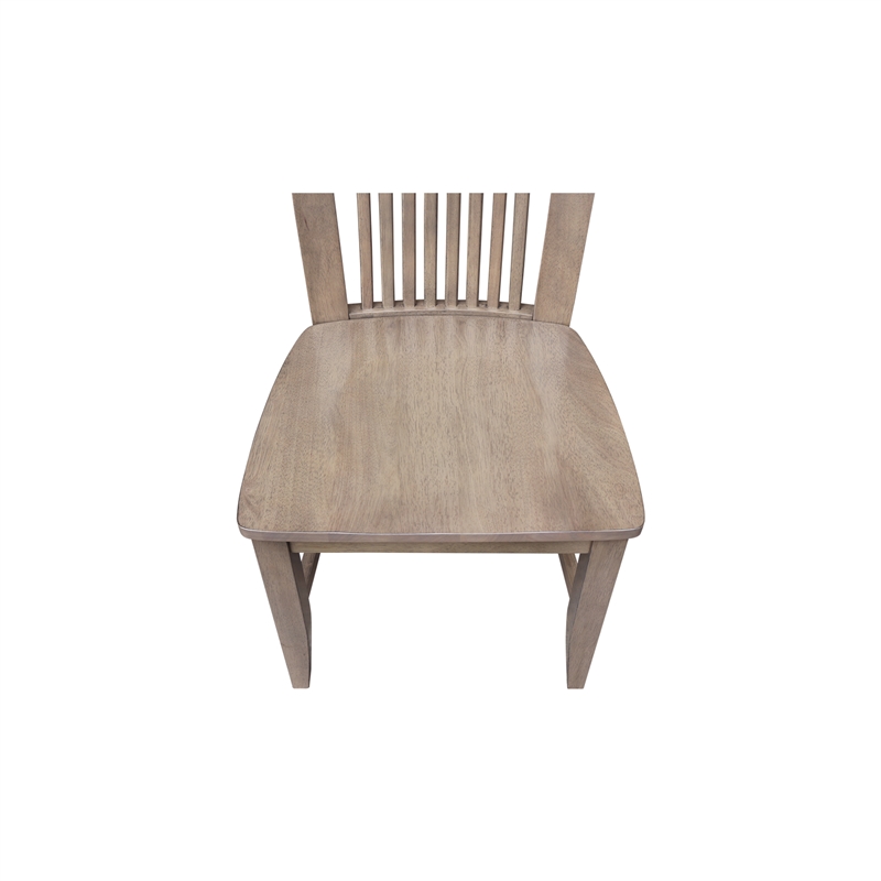 International Concepts Set of Two Solid Wood Soma Mission Dining Chairs in Flax