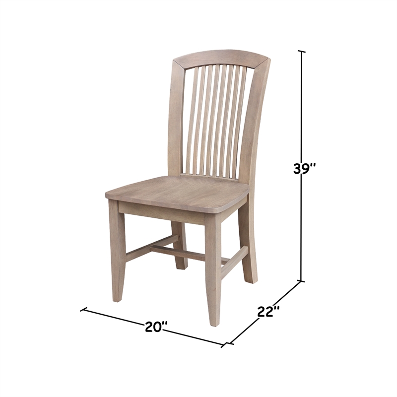 International Concepts Set of Two Solid Wood Soma Mission Dining Chairs in Flax