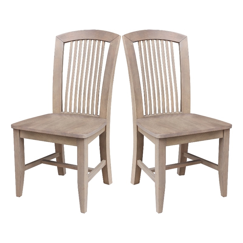 International Concepts Set of Two Solid Wood Soma Mission Dining Chairs in Flax