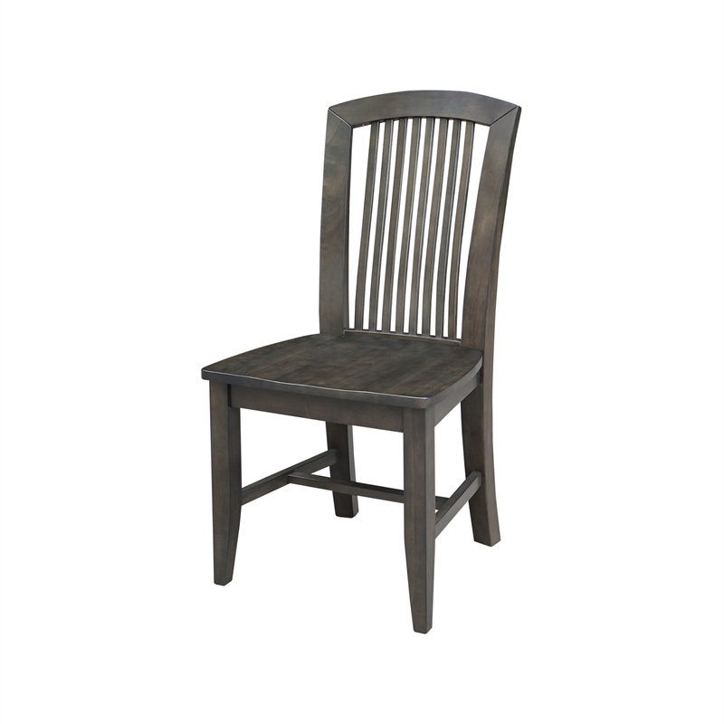 International Concepts Set of Two Solid Wood Soma Mission Dining Chairs in Coal