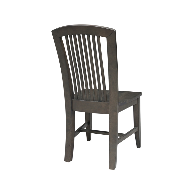 International Concepts Set of Two Solid Wood Soma Mission Dining Chairs in Coal