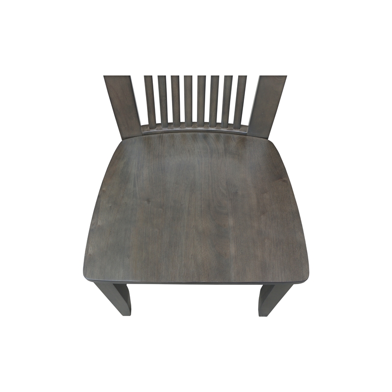 International Concepts Set of Two Solid Wood Soma Mission Dining Chairs in Coal